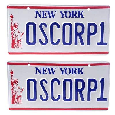 Lot # 1150: Spider-Man (2002)/Spider-Man II (2004) - Pair of Oscorp License Plates