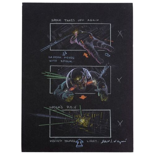 Lot # 1214: Star Trek: The Motion Picture (1979) - Hand-Drawn David Negron, Sr. "Spock Taking Off" Storyboard