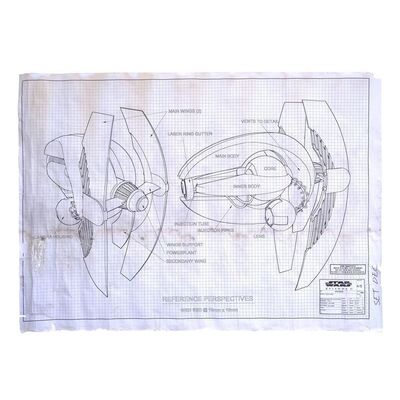 Lot # 1252: Star Wars: Attack Of The Clones (2002) - Printed Production Sith Droid Blueprint