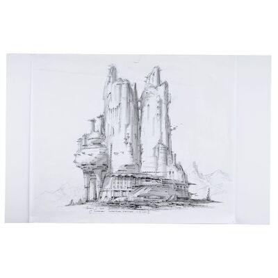 Lot # 1256: Star Wars: Revenge Of The Sith (2005) - Hand-Drawn Erik Tiemens Alderaan Supertower Concept Illustration
