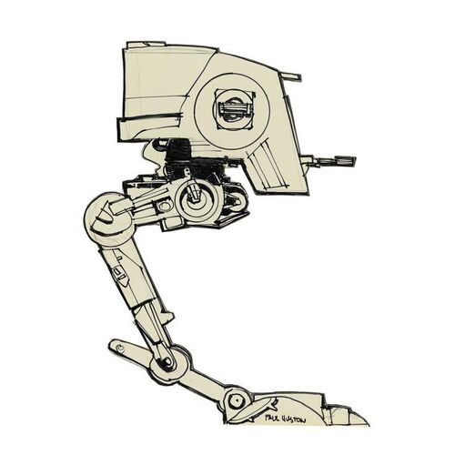 Lot # 1285: Star Wars: Return Of The Jedi (1983) - Hand-Illustrated Paul Huston AT-ST Cut-Out