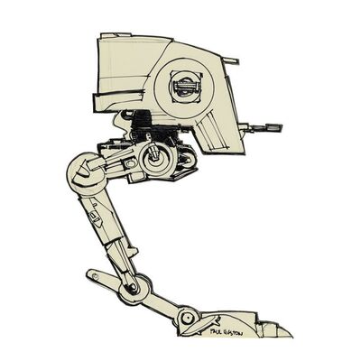 Lot # 1285: Star Wars: Return Of The Jedi (1983) - Hand-Illustrated Paul Huston AT-ST Cut-Out
