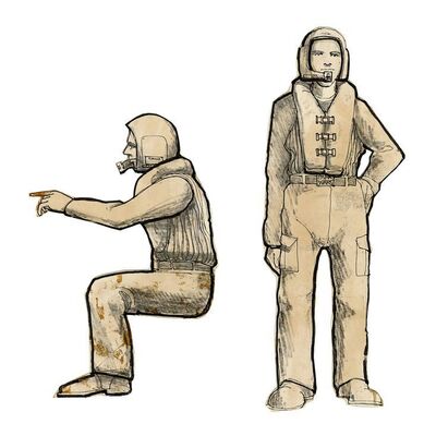 Lot # 1287: Star Wars: Return Of The Jedi (1983) - Two Hand-Illustrated Paul Huston AT-ST Driver Cut-Outs