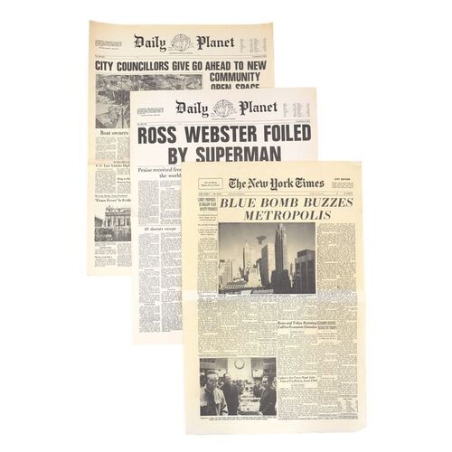 Lot # 1335: Superman (1978)/Superman III (1983) - Set of Three Daily Planet Covers
