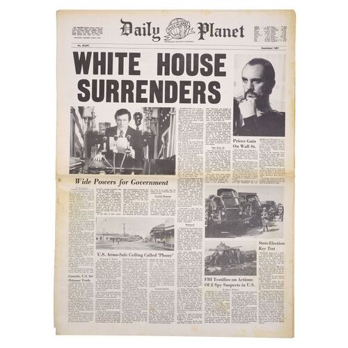 Lot # 1337: Superman II (1980) - "White House Surrenders" Daily Planet Newspaper