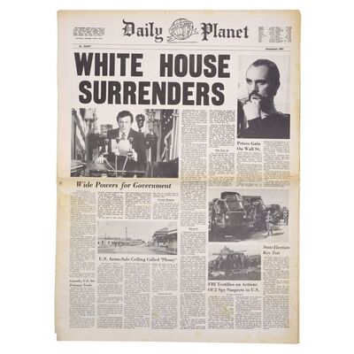 Lot # 1337: Superman II (1980) - "White House Surrenders" Daily Planet Newspaper