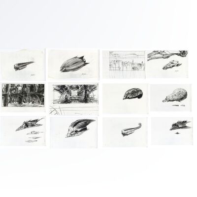 Lot # 1340: Superman Lives (Unproduced) - Hand-Drawn and Printed Jack Johnson Spacecraft Concept Art