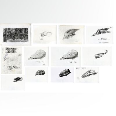 Lot # 1341: Superman Lives (Unproduced) - Hand-Drawn and Printed Jack Johnson Spacecraft Concept Art