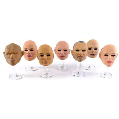 Lot # 1345: Team America: World Police (2004) - Set of Seven Puppet Faces