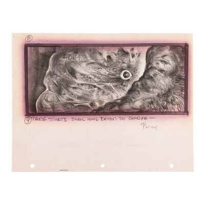 Lot # 1356: The Thing (1982) - Hand-Drawn Mike Ploog "Thing Starts To Change" Storyboard