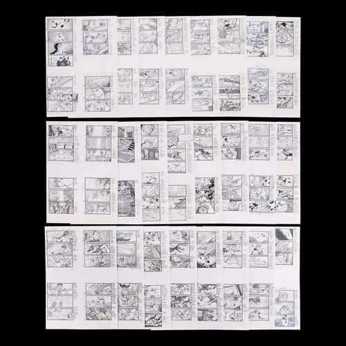 Lot # 1371: Lara Croft: Tomb Raider (2001) - Martin Asbury Hand-drawn Pencil Storyboards for the Ankhor Tomb Sequence