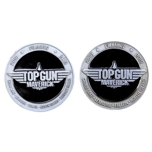 Lot # 1372: Top Gun: Maverick (2022) - Pair of Framed Challenge Coins
