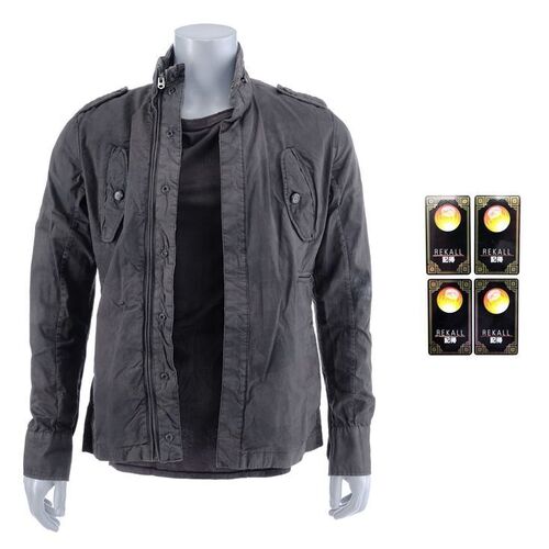 Lot # 1374: Total Recall (2012) - Douglas Quaid's (Colin Farrell) Jacket, Shirt, and Rekall Business Cards