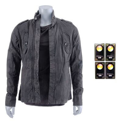 Lot # 1374: Total Recall (2012) - Douglas Quaid's (Colin Farrell) Jacket, Shirt, and Rekall Business Cards