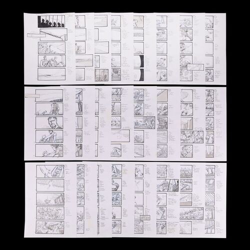 Lot # 1391: Troy (2004) - Martin Asbury Hand-drawn Pencil Storyboards for Menelaus and Paris Duel Sequence