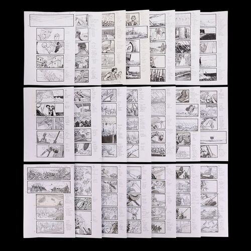 Lot # 1392: Troy (2004) - Martin Asbury Hand-drawn Pencil Storyboards for the Arrival of Achilles