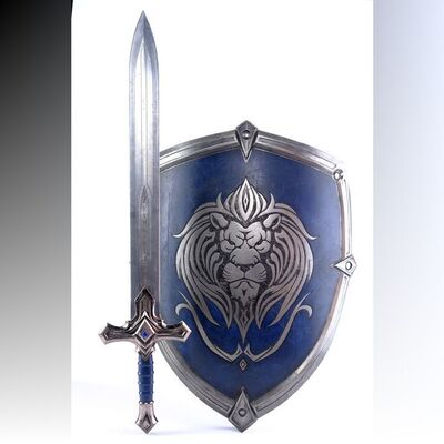 Lot # 1416: Warcraft (2016) - Alliance Foot Soldier's Sword And Shield