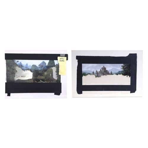 Lot # 1427: Willow (1988) - Hand-Illustrated and Printed Forest and Castle Matte Painting Concept Artworks