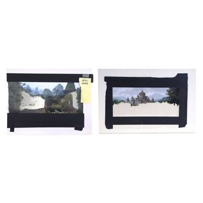 Lot # 1427: Willow (1988) - Hand-Illustrated and Printed Forest and Castle Matte Painting Concept Artworks