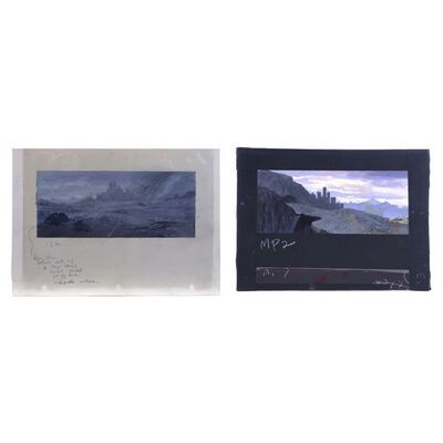 Lot # 1429: Willow (1988) - Hand-Illustrated and Printed Distant Nockmaar Castle Matte Painting Concept Artworks