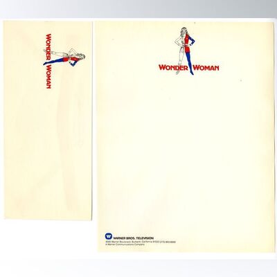 Lot # 1436: Wonder Woman (T.V. Series, 1975 - 1979) - Set of Five Production Letterheads and Five Envelopes