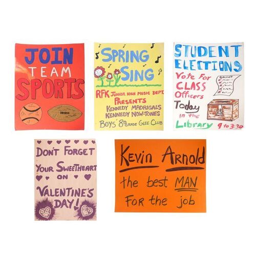 Lot # 1437: The Wonder Years (T.V. Series, 1988 - 1993) - Robert F. Kennedy Junior High School Hallway Student Artwork Set 1