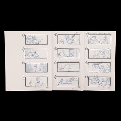 Lot # 1445: X-Men (2000) - Set of 12 Hand-drawn Mystique Appears and Attacks X-Men Storyboards