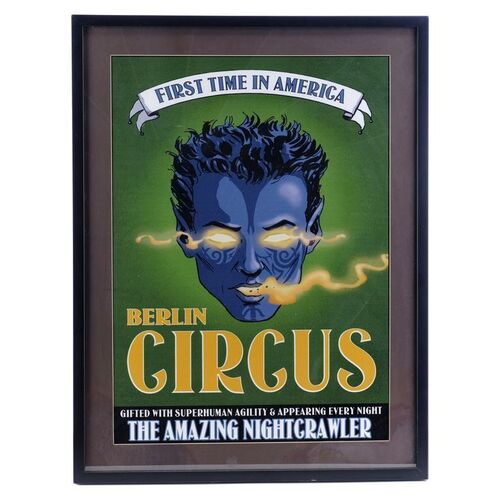 Lot # 1447: X2: X-Men United (2003) - Framed Nightcrawler (Alan Cumming) Prototype Poster Display