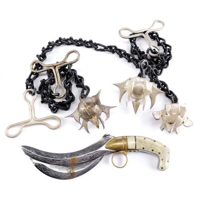 Lot # 1457: The Legend Of Zorro (2005) - Set of Ferroq's (Raul Mendez) Weaponry