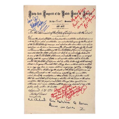 Lot # 1458: The Legend Of Zorro (2005) - Cast-Autographed California Congressional Act