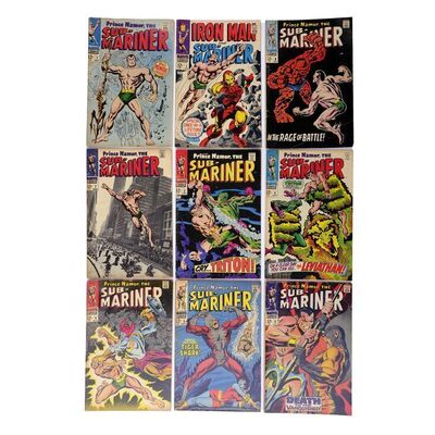 Lot # 1525: Marvel Comics - Sub-Mariner No. 1-8 and Iron Man and Sub-Mariner No. 1 [Qty. 9]