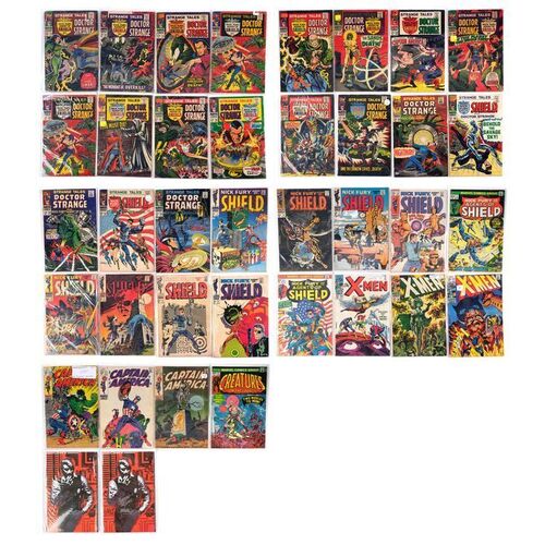 Lot # 1537: Marvel Comics - J.W. Rinzler Collection: Jim Steranko Collection: Two Graphic Prince of Darkness Copies (One Signed) and 36 Strange Tales, N. Fury, X-Men, Cap. America, and Creatures on the Loose Silver Age Issues [Qty. 38]