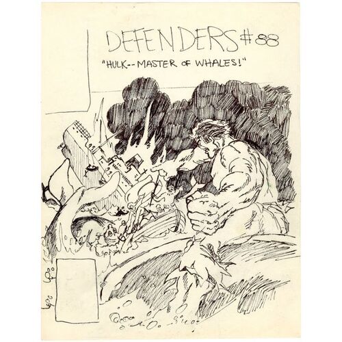 Lot # 1570: Marvel Comics - Defenders No. 88 Final Cover Prelim by Ed Hannigan