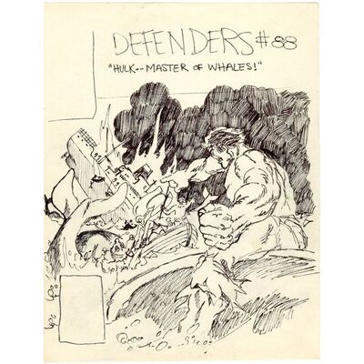 Lot # 1570: Marvel Comics - Defenders No. 88 Final Cover Prelim by Ed Hannigan