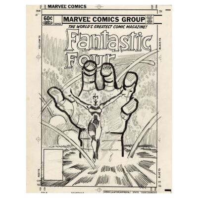 Lot # 1572: Marvel Comics - Fantastic Four No. 244 Final Cover Prelim by Ed Hannigan