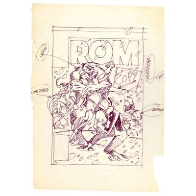 Lot # 1579: Marvel Comics - Rom No. 45 Final Cover Prelim by Ed Hannigan