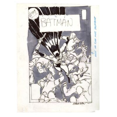 Lot # 1584: DC Comics - Batman No. 409 Final Cover Prelim by Ed Hannigan