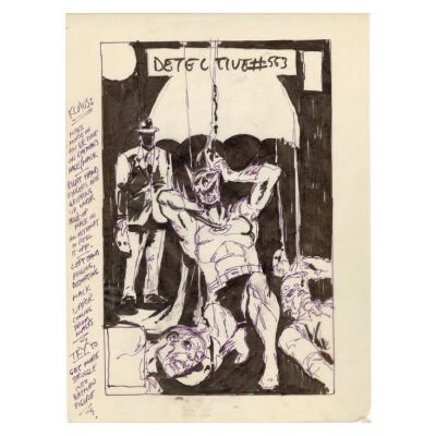 Lot # 1587: DC Comics - Detective Comics No. 553 Final Cover Prelim by Ed Hannigan