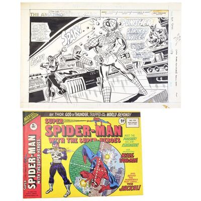 Lot # 1604: Marvel UK - Super Spider-Man with the Super-Heroes No. 178 Splash by Dave Hunt and Mike Esposito