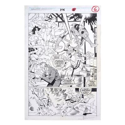Lot # 1605: Marvel Comics - The Amazing Spider-Man No. 376 P. 6 by Jeff Johnson and Dan Panosian
