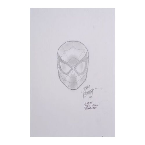 Lot # 1608: Marvel Comics - Hand-Drawn John Romita, Sr. Spider-Man Head from 2004 NBC's Today Episode