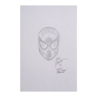 Lot # 1608: Marvel Comics - Hand-Drawn John Romita, Sr. Spider-Man Head from 2004 NBC's Today Episode