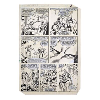 Lot # 1611: Marvel Comics - Avengers No. 220 P. 3 by Bob Hall and Dan Green