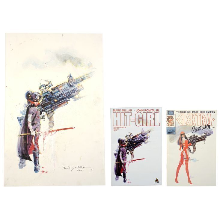 Lot # 1617: Marvel Comics - Hand-Painted Bill Sienkiewicz Hit-Girl