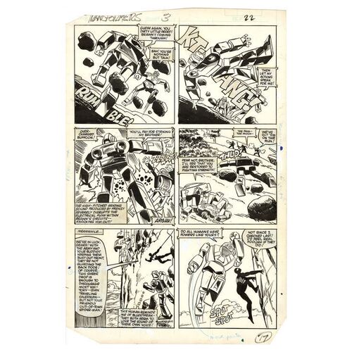 Lot # 1623: Marvel Comics - Transformers Limited Series No. 3 P. 17 by Frank Springer and Kim DeMulder