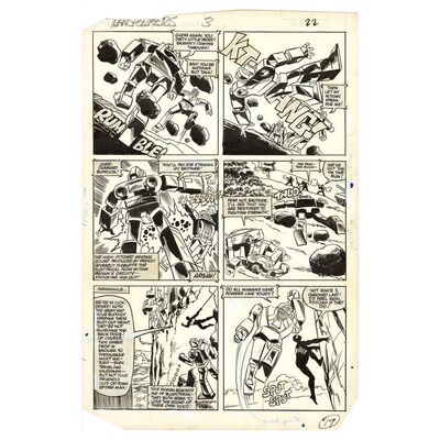 Lot # 1623: Marvel Comics - Transformers Limited Series No. 3 P. 17 by Frank Springer and Kim DeMulder