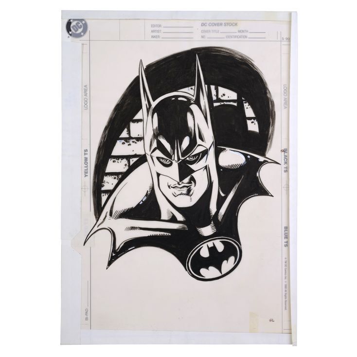 Lot # 1628: Batman Returns (1992) - Hand-Drawn Jose Luis Garcia-Lopez Style  Guide Illustration