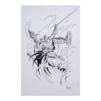 Lot # 1629: DC Comics - Hand-Drawn Jose Luis Garcia-Lopez Batman Style Guide Pin-Up