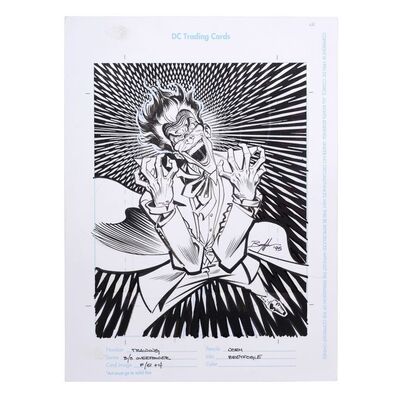 Lot # 1631: DC Comics - Hand-Drawn Norm Breyfogle "Joker" Trading Card Illustration