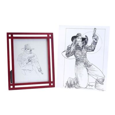 Lot # 1636: DC Comics - J.W. Rinzler Collection: Pair of Hand-Drawn Mike Kaluta Shadow Sketches